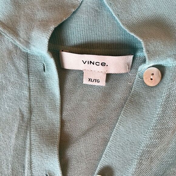 Vince Shirt‎ Womens XL Blue Collared Slim Fit Button Front Cotton Top - Picture 7 of 9